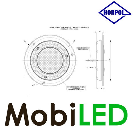 HORPOL Horpol Ronde interieurverlichting wit inbouw-model 12-24 volt