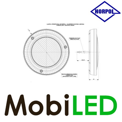 HORPOL Horpol Eclairage intérieur rond blanc modèle surface monté 12-24 volts