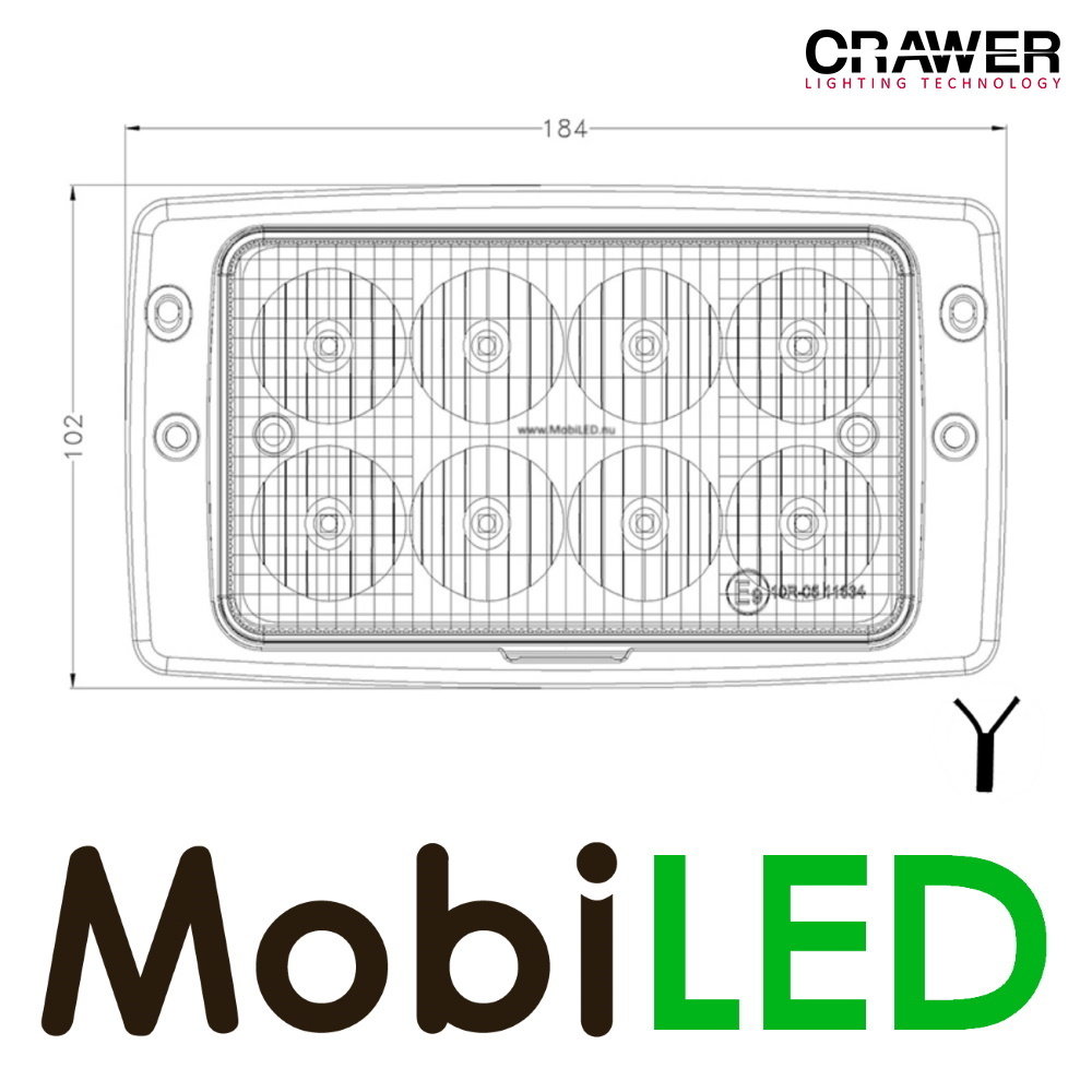 Crawer Flush mounting work lamp 40W EMC (Hella LED replacement unit)