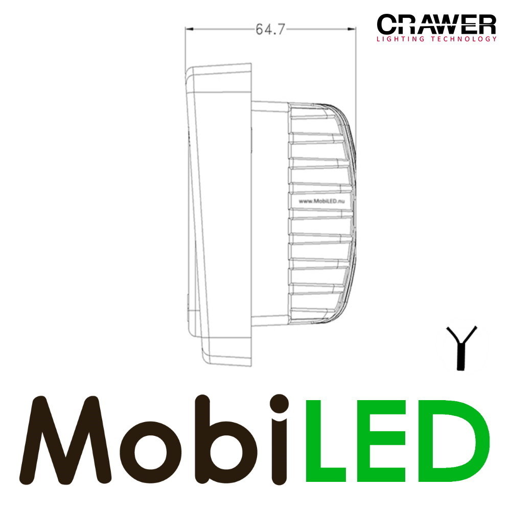 Crawer Flush mounting headlight 40W EMC (LED replacement unit Hella)