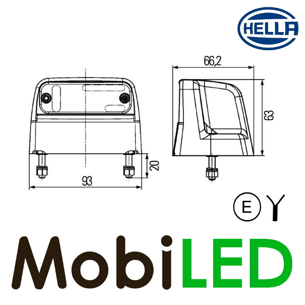 Hella Hella Kentekenverlichting  Wit E-keur