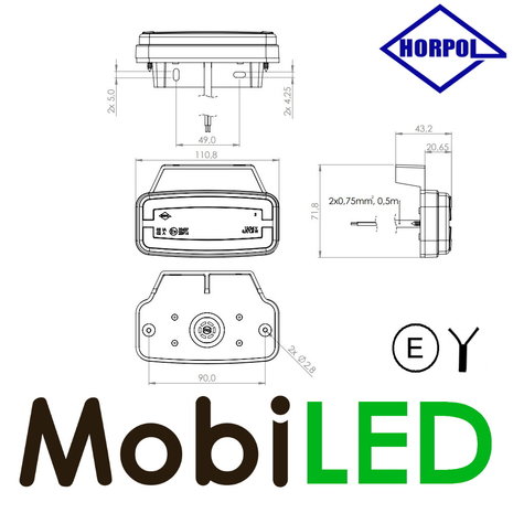 HORPOL Horpol Zijmarkering rechthoekig amber NEON look E-keur
