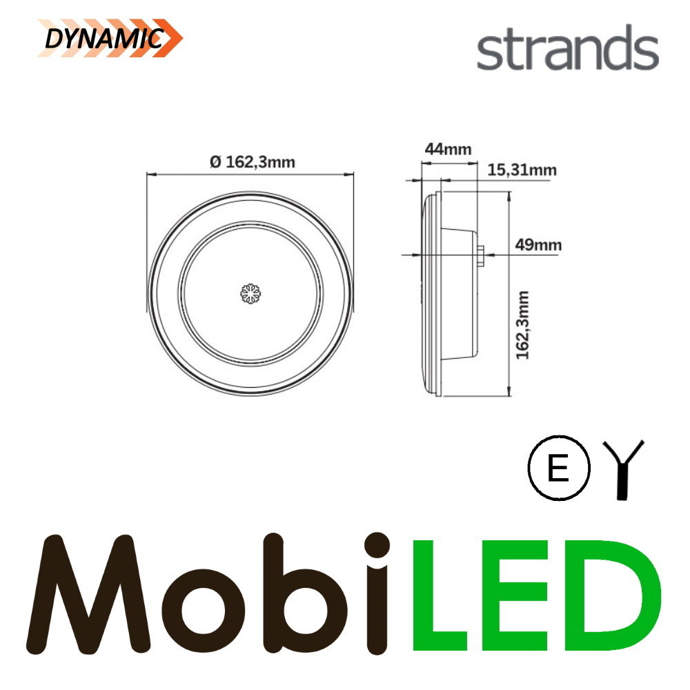 Strands IZE reversing light/fog light E-mark