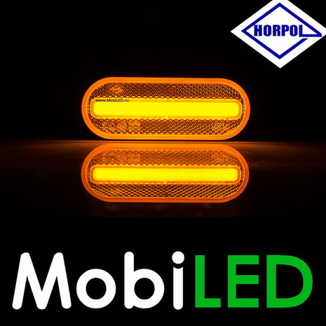 HORPOL Horpol zijmarkering  ovaal amber Neon met houder E-keur