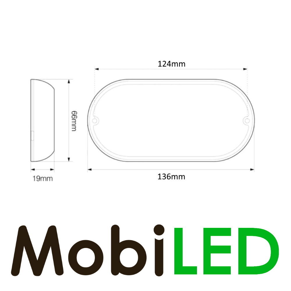 Interior lighting white 12-24 volts oval without switch Interior lighting white 12-24 volts oval without switch