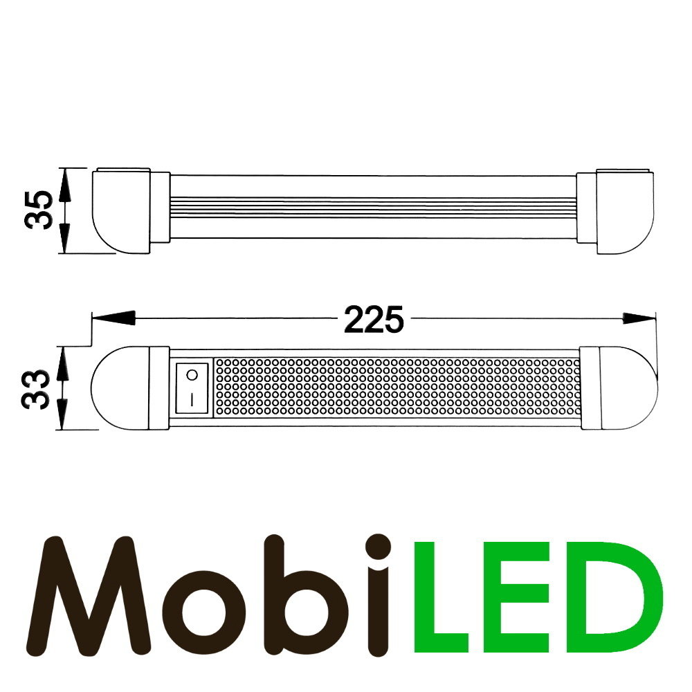 Luminaire d'intérieur inclinable en aluminium 225mm 12-24 volts Luminaire d'intérieur inclinable en aluminium 225mm 12-24 volts