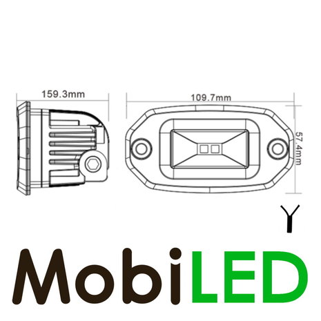 Floodlight single 20W flush mount