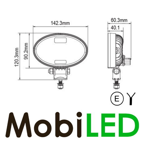 Grafeen werklamp 24W  ovaal E-keur