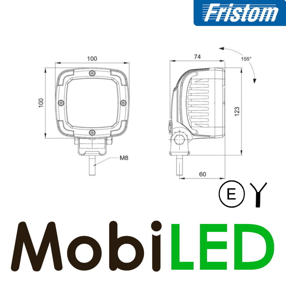 Fristom Fristom Work lamp 650 lumen LED 1.5 m cable E-mark Fristom Fristom Work lamp 650 lumen LED 1.5 m cable E-mark