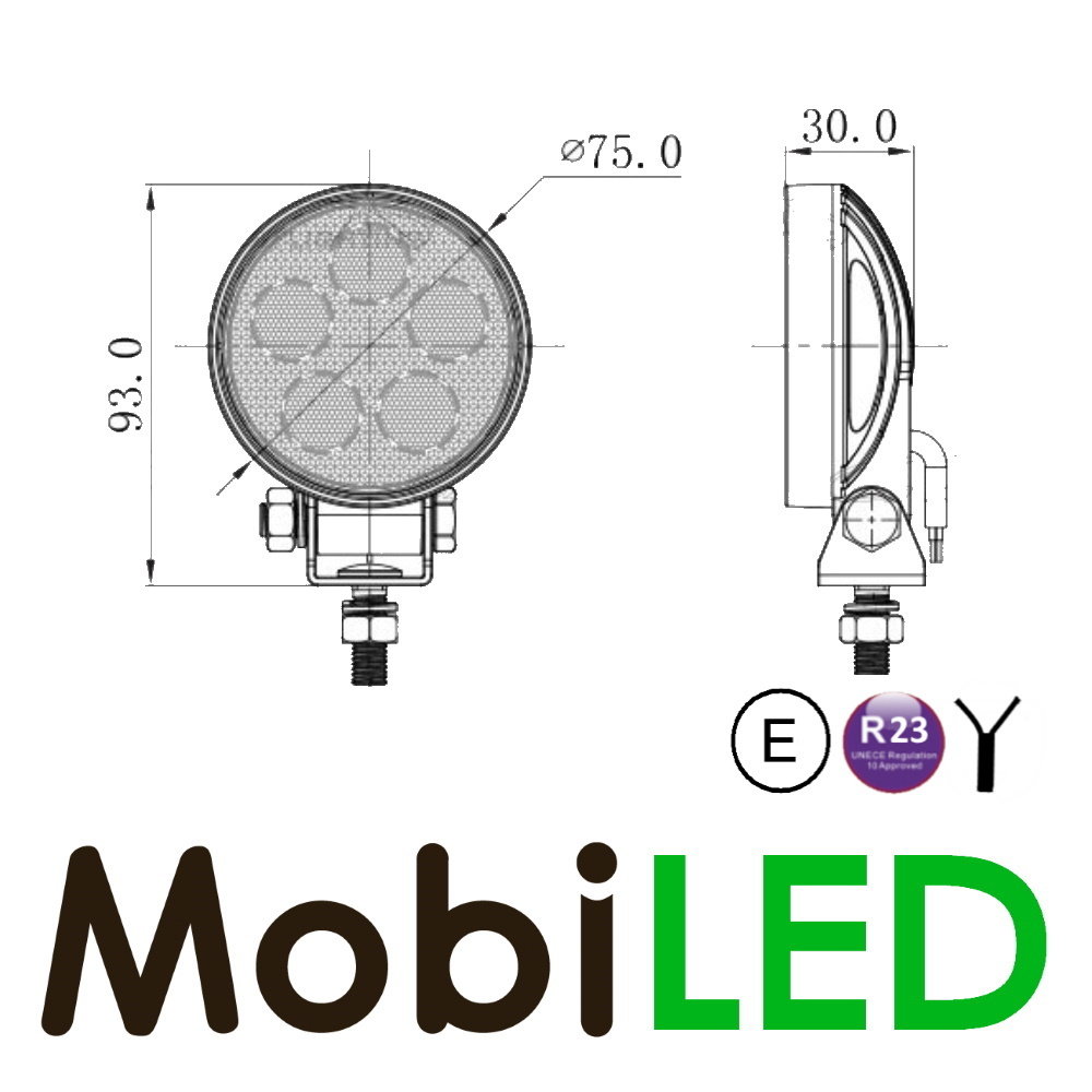 Mini lampe de travail ronde E-marque
