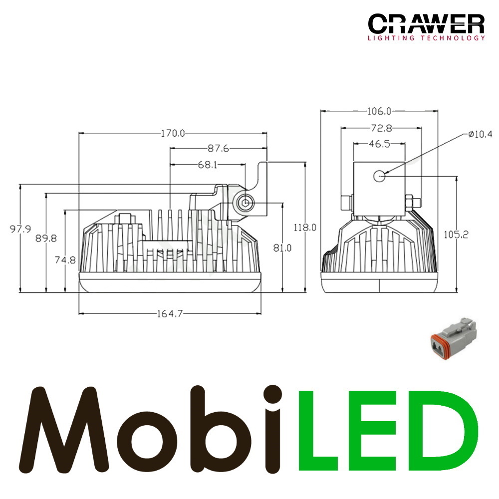 Crawer Crawer werklamp 50w ovaal EMC