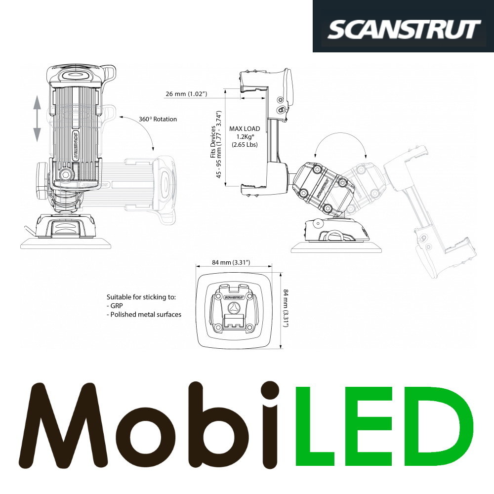 Scanstrut Phone holder self-adhesive base