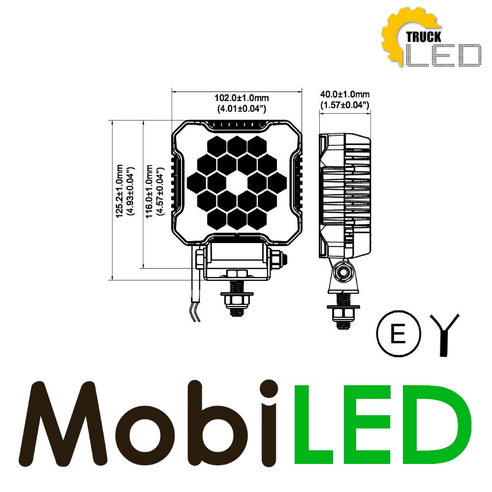 TruckLED Work light 26W edgeless E-mark cable TruckLED Work light 26W edgeless E-mark cable