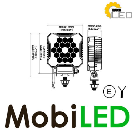 TruckLED Werklamp 26W randloos E-keur kabel TruckLED Werklamp 26W randloos E-keur kabel