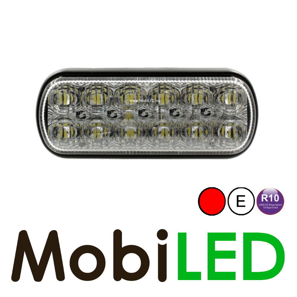 Flitser compact 12 leds rood