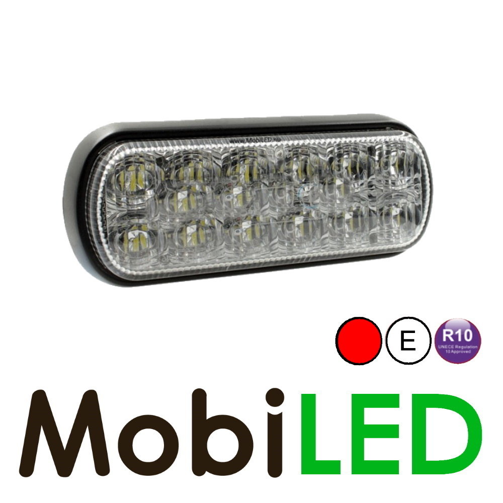 Flitser compact 12 leds rood