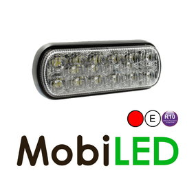 Flitser compact 12 leds rood