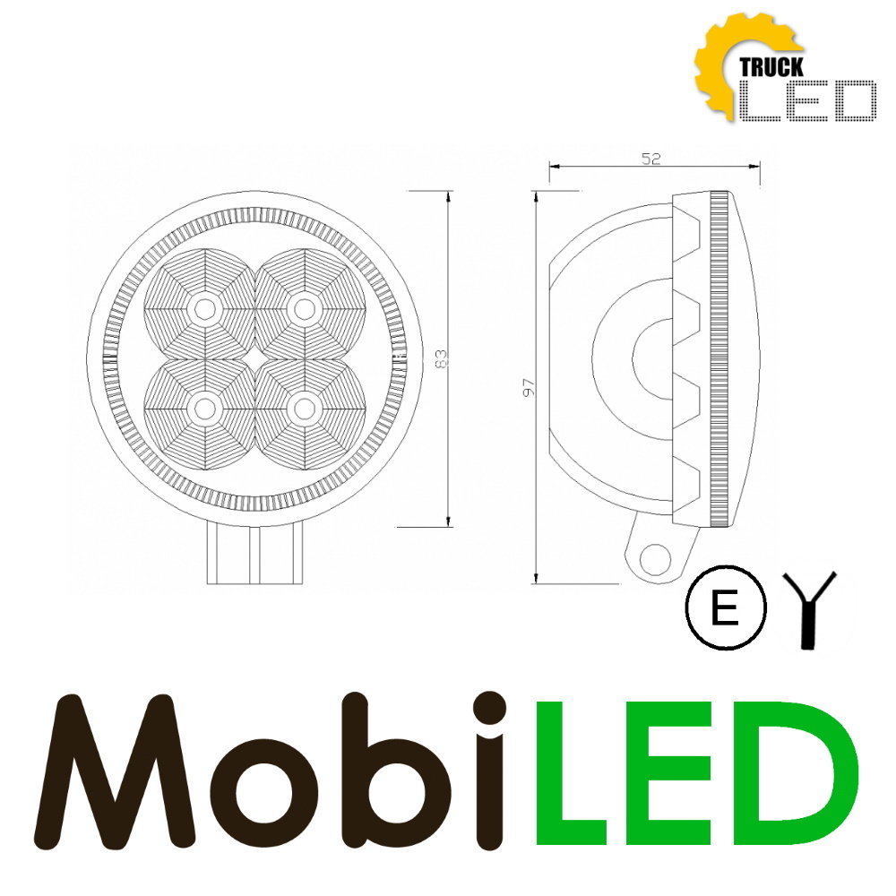 TruckLED Worklight floodlight 14W round mini TruckLED Worklight floodlight 14W round mini