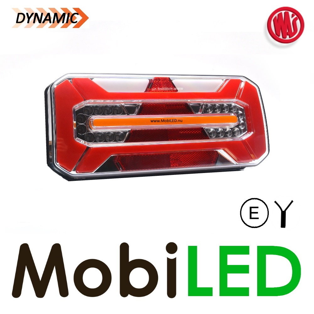 WAS Feu arrière de remorque dynamique NEON look E-mark 5 fonctions 12/24 volts Gauche WAS Feu arrière de remorque dynamique NEON look E-mark 5 fonctions 12/24 volts Gauche