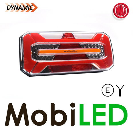 WAS NEON look dynamic trailer rear light E-mark 5 functions 12-24 volts Left