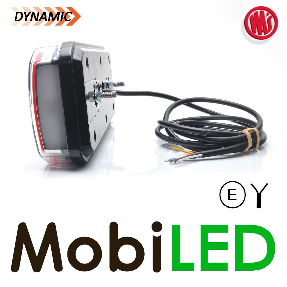 WAS Feu arrière de remorque dynamique NEON look E-marque 5 fonctions 12/24 volts Droit