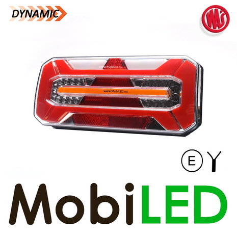 WAS Feu arrière de remorque dynamique NEON look E-marque 5 fonctions 12/24 volts Droit