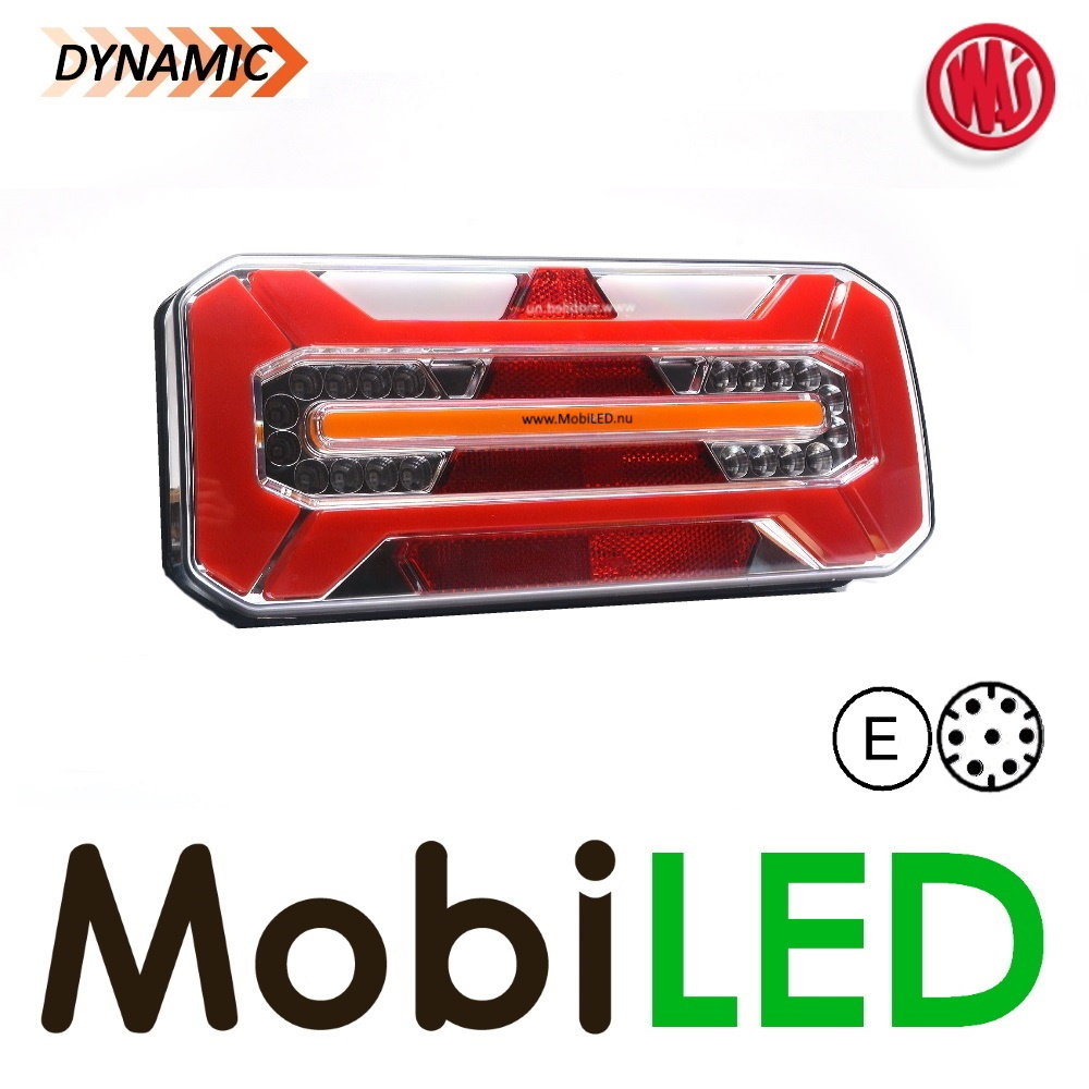 WAS NEON look dynamic Trailer rear light E-mark 5 functions 12-24 volts 7-pins - Left WAS NEON look dynamic Trailer rear light E-mark 5 functions 12-24 volts 7-pins - Left