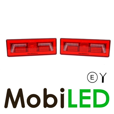 NEON look achterlicht rechthoek E-keur 5 functies 12-24 volt Links NEON look achterlicht rechthoek E-keur 5 functies 12-24 volt Links