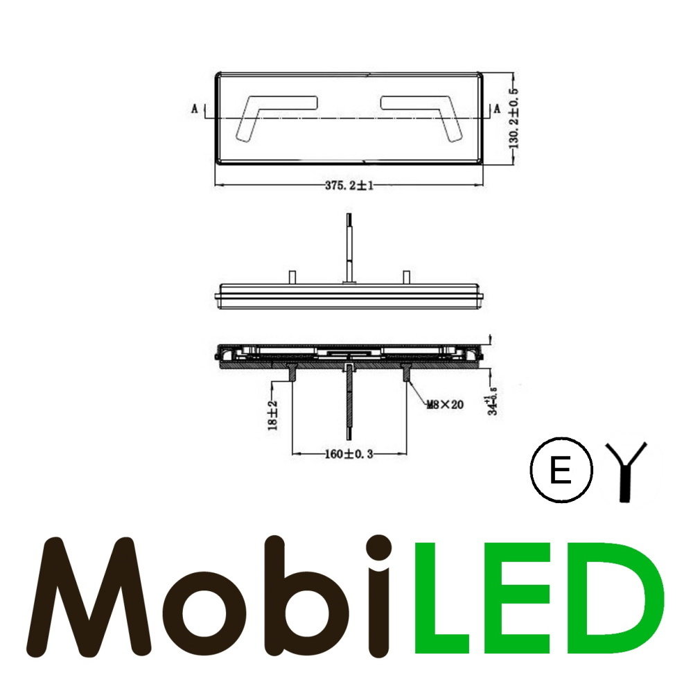 NEON look rear light rectangle E-mark 5 functions 10-30 volts Right NEON look rear light rectangle E-mark 5 functions 10-30 volts Right