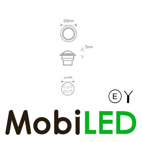 Markeerverlichting inbouw rond 28 mm Amber E-keur