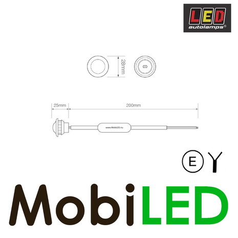 LED autolamps Marker light White round 28mm E-mark LED autolamps Marker light White round 28mm E-mark