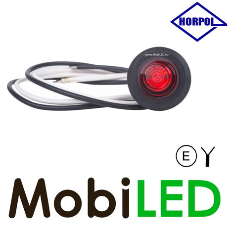HORPOL Round position light flat mounting red