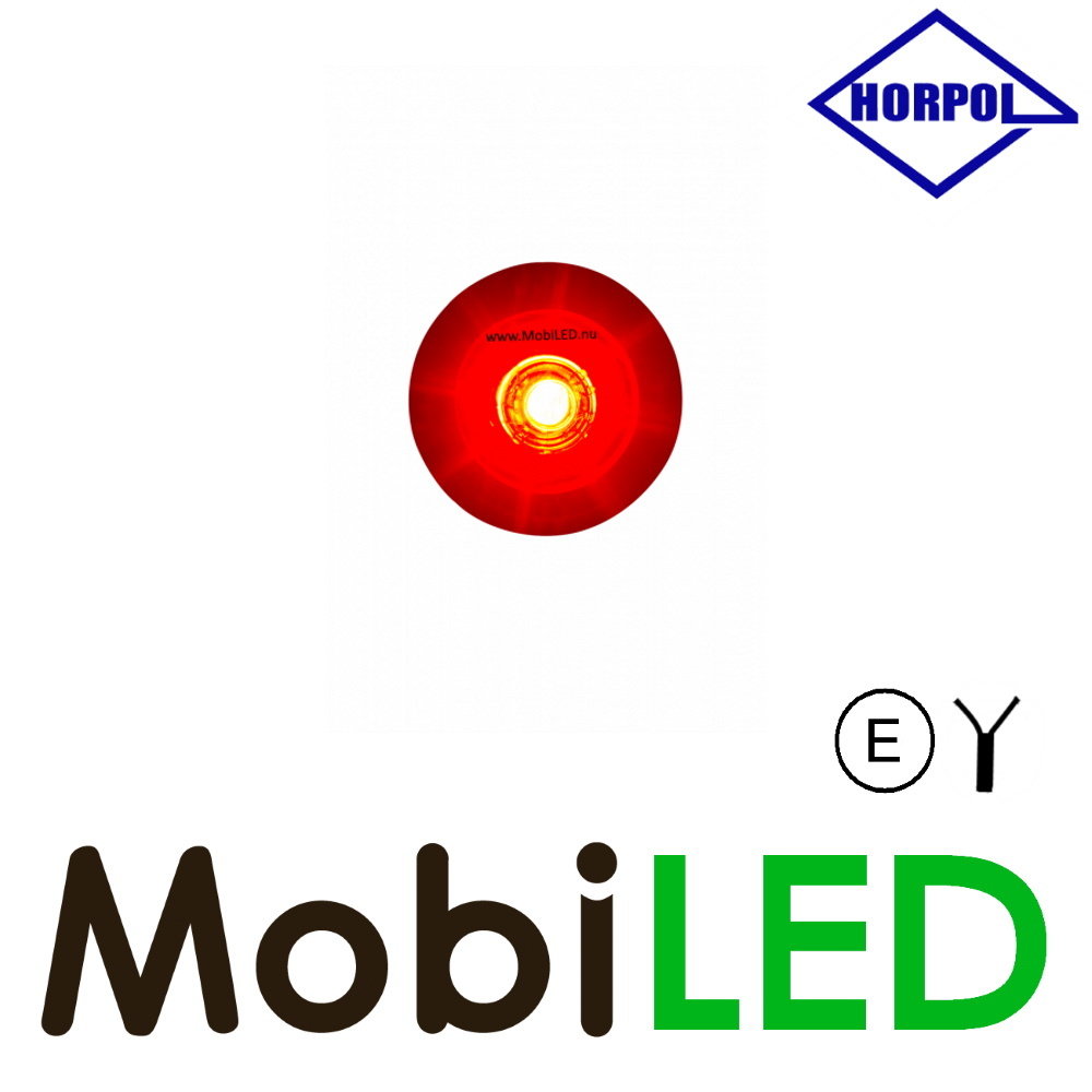 HORPOL Round position light flat mounting red