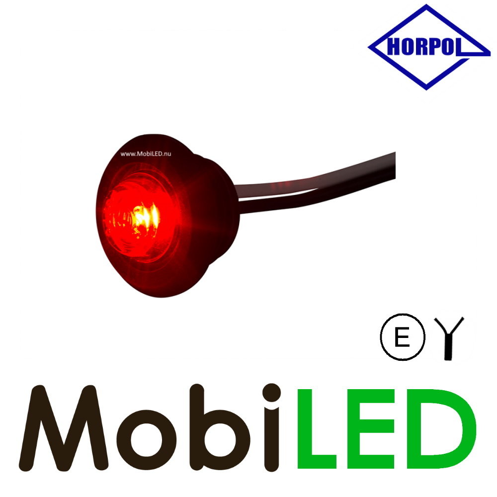 HORPOL Round position light flat mounting red