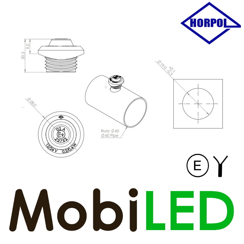 HORPOL Round position light amber round mount