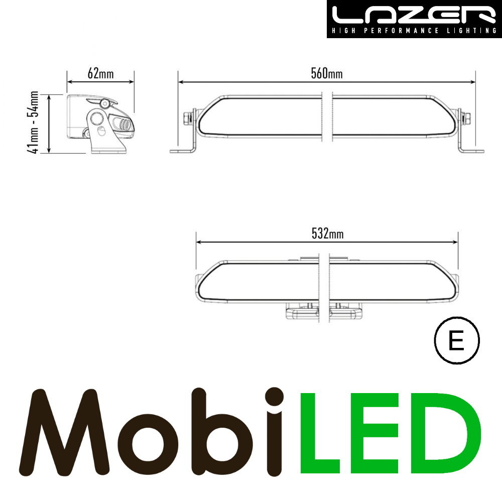 LAZER Lazer Linear 18 standaard 532 mm 63W LAZER Lazer Linear 18 standaard 532 mm 63W