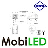 HORPOL Lampe au sommet ambre carrée 12-24 volts E-marque HORPOL Lampe au sommet ambre carrée 12-24 volts E-marque