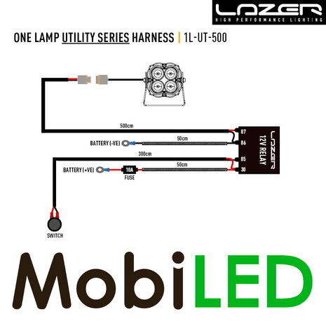 LAZER Kit de câblage 1 lampe Utility (12V)