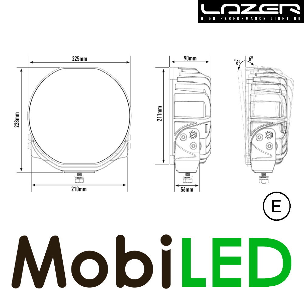 LAZER Sentinel projecteur noir Elite 9" 145 watts