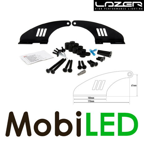 LAZER Roof mounting set LED bars without roof rails 67mm