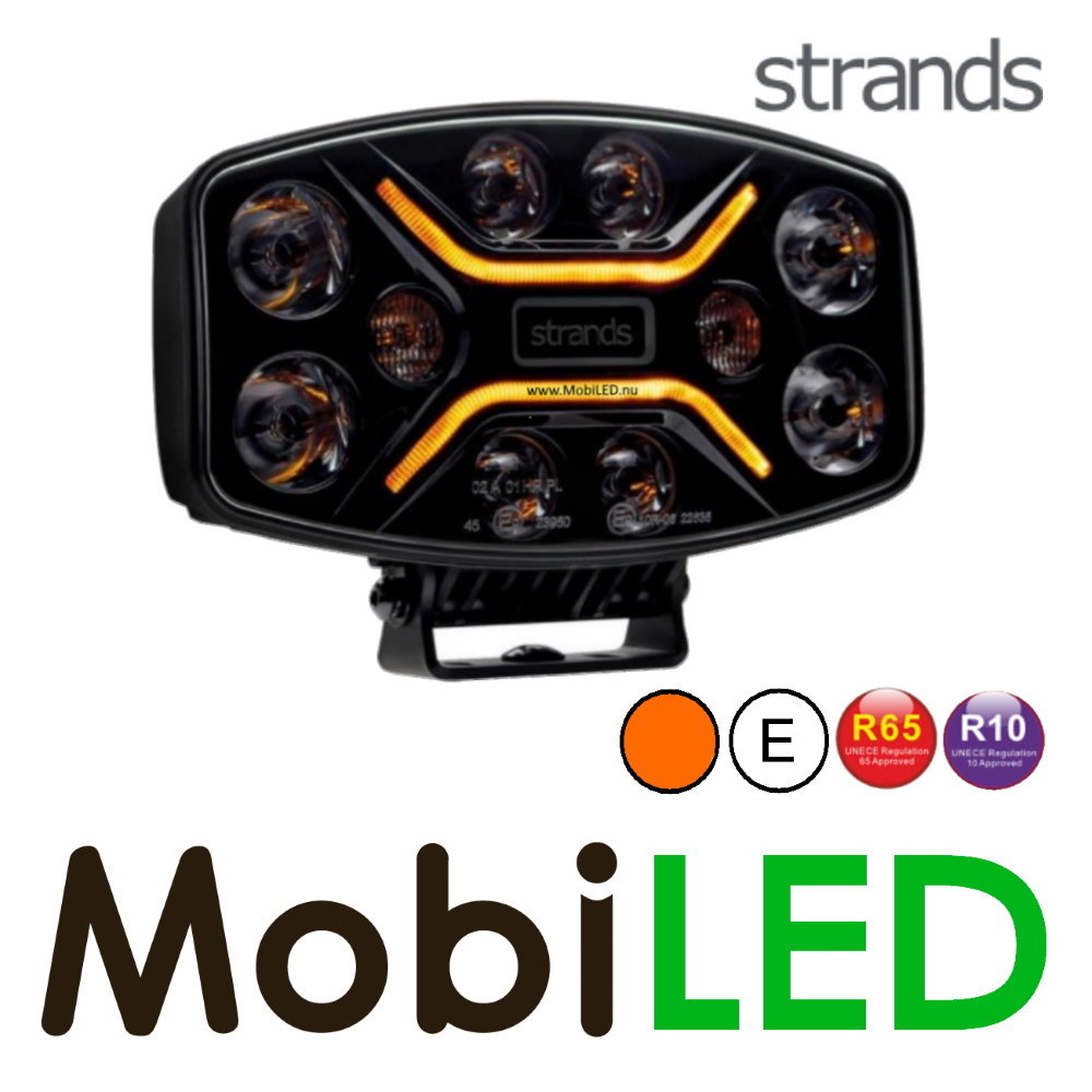 Strands Strands Dark Knight Insane met amber/wit positielicht en flitser 9 inch E-keur Strands Strands Dark Knight Insane met amber/wit positielicht en flitser 9 inch E-keur