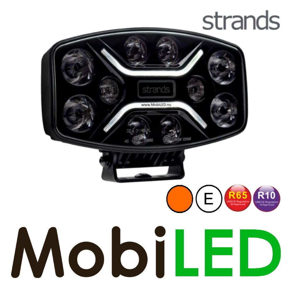 Strands Strands Dark Knight Insane met amber/wit positielicht en flitser 9 inch E-keur Strands Strands Dark Knight Insane met amber/wit positielicht en flitser 9 inch E-keur