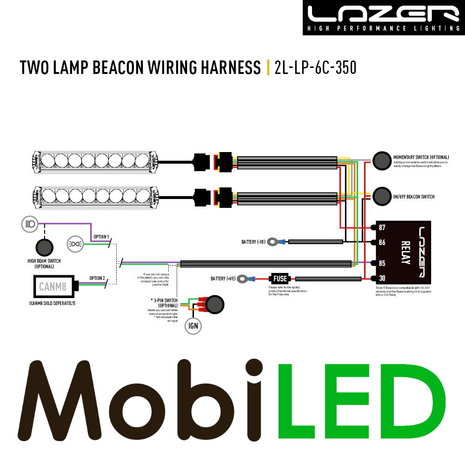 LAZER Wiring kit 2 lamps (beacon 12V)