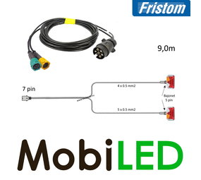 Fristom Faisceau de câbles 7 pôles 9 m baïonnette 5 broches