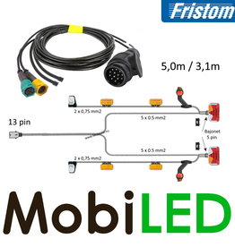 Fristom Cable harness 13 pole 5.0m / 3.1m, 5 pin bayonet