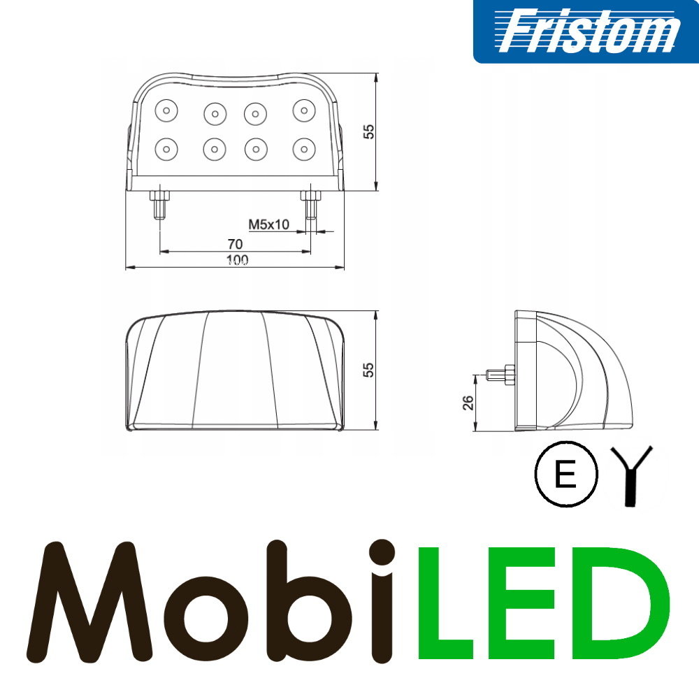 Fristom Fristom Éclairage de plaque d'immatriculation noir E-marque