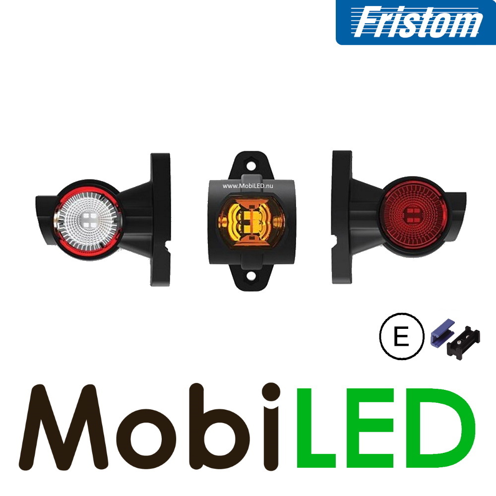 Fristom Lampe à suspension Droite court E-mark Rouge-Ambre-Blanc 12-24 volts 0,75mm2 connecteur