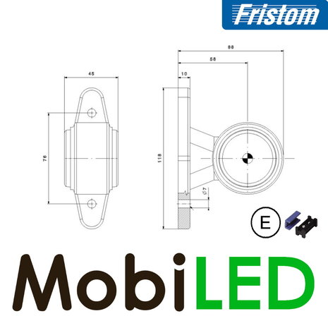 Fristom Set lampes pendentives court E-mark rouge/blanc 12-24 volts 0,75mm2 connector