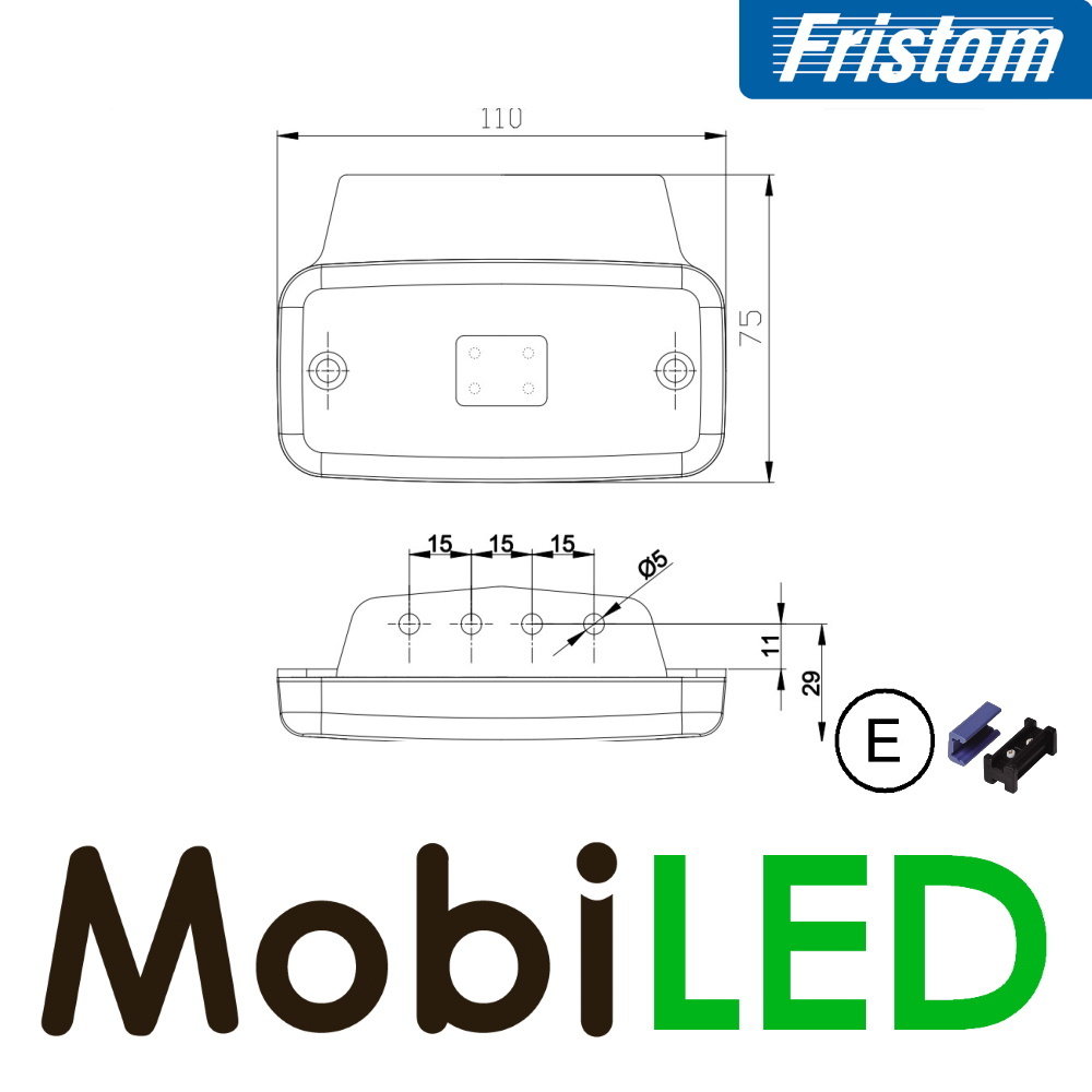 Fristom Fristom marquage latéral ambre 0,75mm² connecteur Fristom Fristom marquage latéral ambre 0,75mm² connecteur