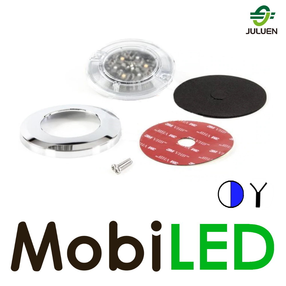 Interior lighting blue / white round 12-24 volts